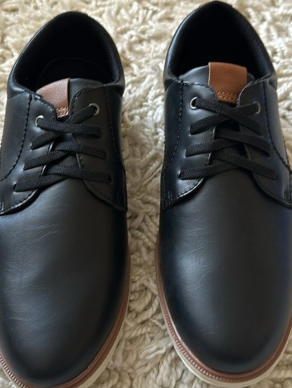 Kids Black Lace-Up Dress Shoe